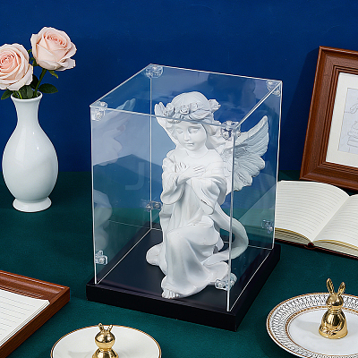 Acrylic Minifigure Display Cases with Black Base ODIS-WH0030-314B-1