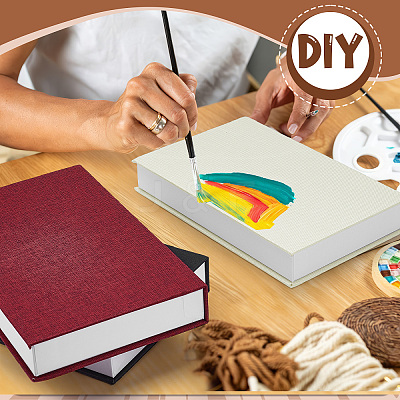 3Pcs 3 Colors Book Shaped Linen Magnetic Storage Boxes CON-GW0001-04-1