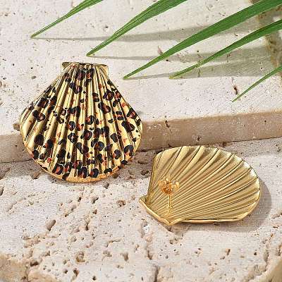 304 Stainless Steel Enamel Stud Earrings EJEW-Z084-15G-01-1
