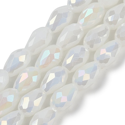 Opaque Solid Color Electroplate Glass Beads Strands EGLA-N013-J4mm-B03-1
