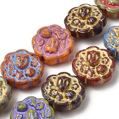 Painted Glass Beads Strands GL-CBA8EF0-02-1