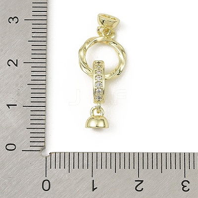Brass Micro Pave Clear Cubic Zirconia Fold Over Clasps KK-C107-08G-1