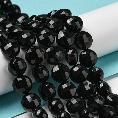 Natural Black Onyx(Dyed & Heated) Beads Strands G-K351-A02-03-1