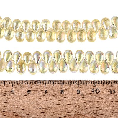 Electroplate Transparent Glass Beads Strands EGLA-N057-01A-04-1
