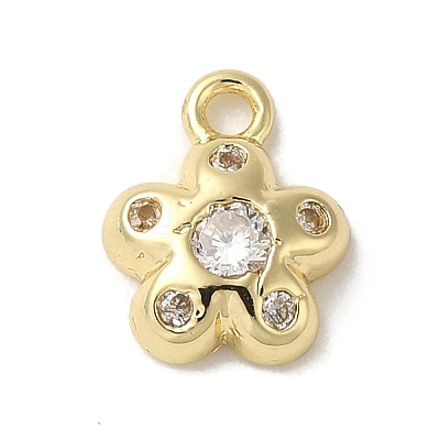 Brass Micro Pave Cubic Zirconia Pendants KK-K371-03G-1