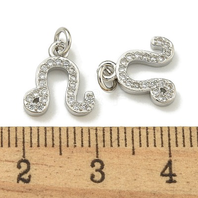 Rack Plating Brass Micro Pave Cubic Zirconia Pendants KK-K386-02D-P-1