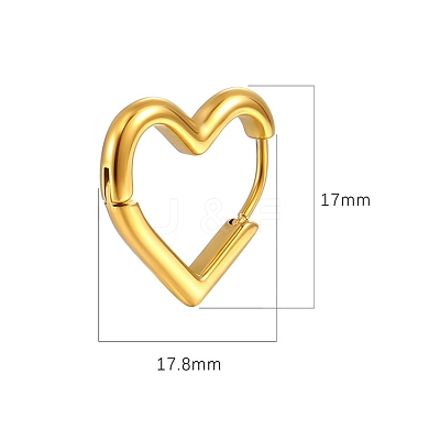 Heart Stainless Steel Hoop Earrings PW-WG7B21D-01-1