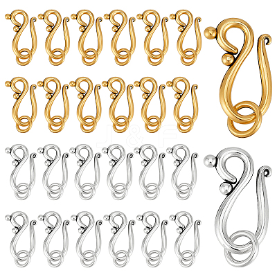 100 Sets 2 Colors Tibetan Style Hook and Eye Clasps FIND-PH0025-84-1