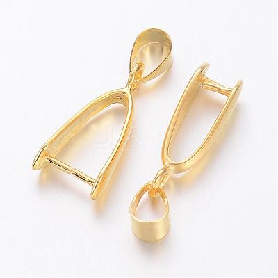 Brass Ice Pick Pinch Bails KK-D318-G-NR-1