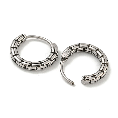 316 Surgical Stainless Steel Hoop Earrings EJEW-D096-19C-AS-1
