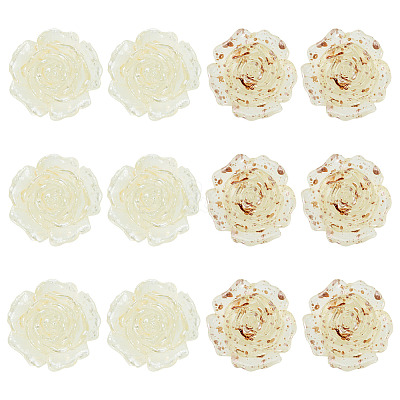 12Pcs 2 Colors Transaprent Resin Enamel Cabochons CRES-TA0001-91-1