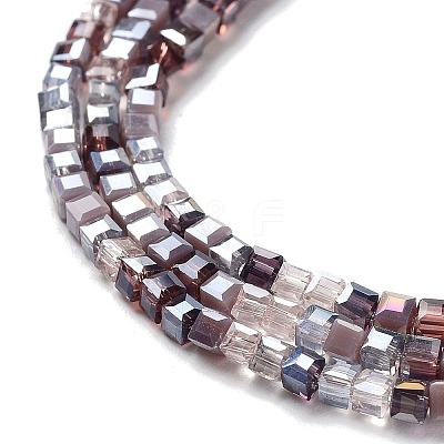 Gradient Color Electroplate Glass Bead Strands GLAA-E042-05-B10-1
