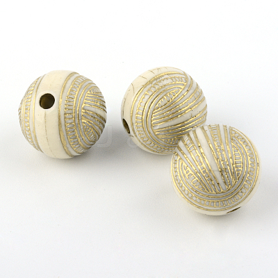 Round Plating Acrylic Beads PACR-Q102-80A-1