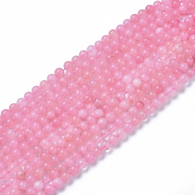 Natural Rose Quartz Beads Strands X-G-F591-04A-8mm-1