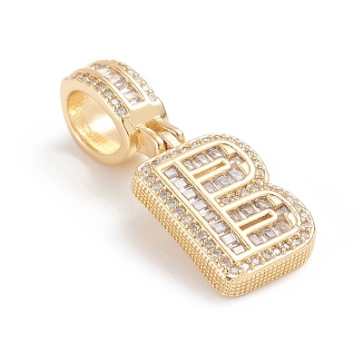 Brass Micro Pave Cubic Zirconia Pendants ZIRC-G165-13G-B-1