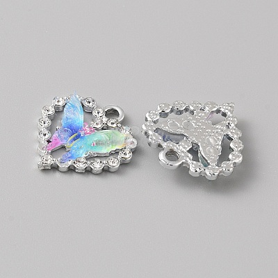 Platinum Alloy Rhinestone Pendants FIND-TAC0008-69P-08-1