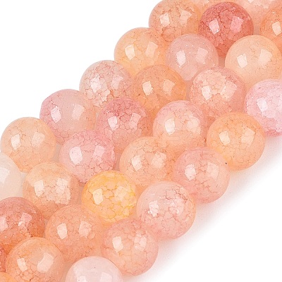 Baking Paint Crackle Glass Beads Strands GLAA-Q106-03A-10-1