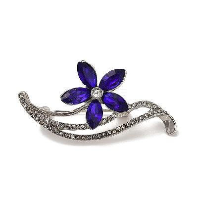 Glass Flowers Pins JEWB-S028-01-1