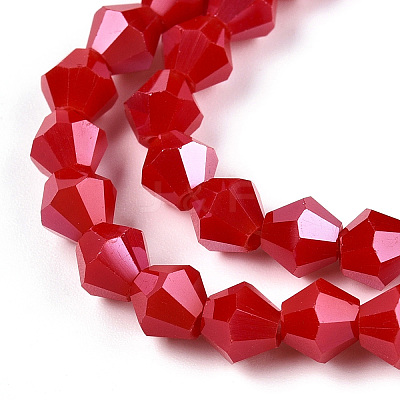 Opaque Solid Color Electroplate Glass Beads Strands EGLA-A039-P6mm-A02-1