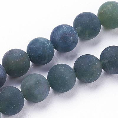 Natural Moss Agate Beads Strands G-F520-58-8mm-1