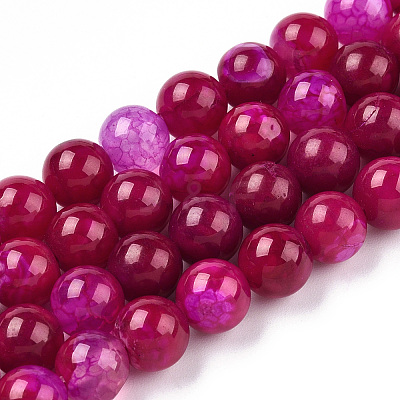 Dyed Natural Agate Beads Strands G-T109-8mm-05-1