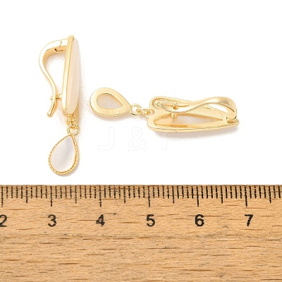 Teardrop Brass Fold Over Clasps KK-Z073-35G-01-1