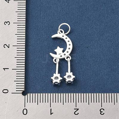 925 Sterling Silver Pave Clear Cubic Zirconia Pendants STER-G049-01A-S-1