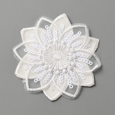 Computerized Embroidery Lace Self Adhesive/Sew on Patches DIY-WH0410-49M-1