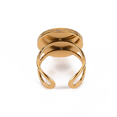 201 Stainless Steel Cuff Ring Findings STAS-S080-040D-G-1
