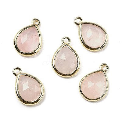 Natural Rose Quartz Faceted Pendants G-U019-05G-09-1