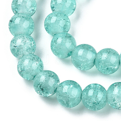 Baking Paint Crackle Glass Bead Strands X-DGLA-Q023-8mm-YS19-A-1