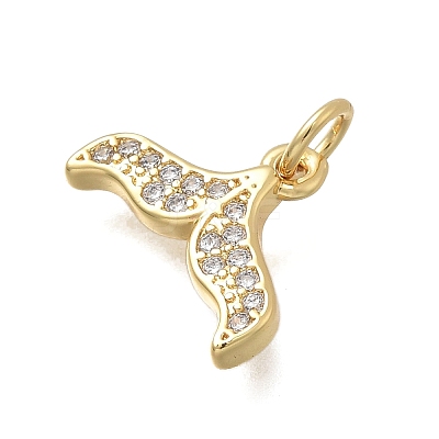 Brass Micro Pave Cubic Zirconia Pendants KK-D431-005B-G-1