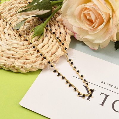 Brass Handmade Glass Beaded Necklaces NJEW-JN03135-03-1