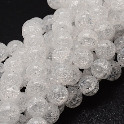 Crackle Glass Round Beads Strands CCG-E001-8mm-04-1