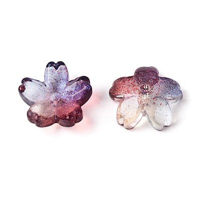 Baking Paint Transparent Glass Bead Caps DGLA-N014-06B-04-1