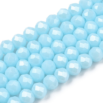 Electroplate Glass Beads Strands X-EGLA-A034-P6mm-A04-1
