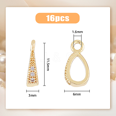 Brass Pave Clear Cubic Zirconia Pendants KK-HY0002-79-1