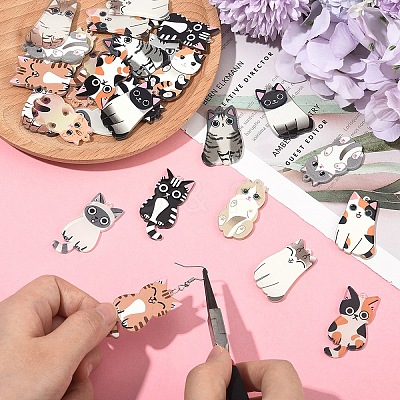 30Pcs 15 Styles Acrylic Pendants OACR-YW0002-64-1