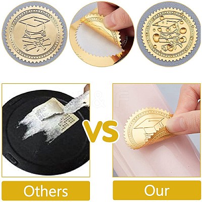 Plastic Self Adhesive Gold Foil Embossed Stickers DIY-WH0575-001-1