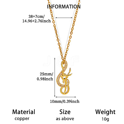 Brass Rhinestone Pendant 304 Stainless Steel Chain Necklaces for Women WG20590-01-1