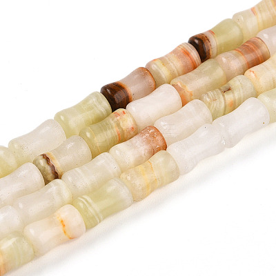 Natural Green Banded Calcite(Afghan Jade) Beads Strands G-T140-87-1