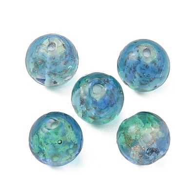 Handmade Gold Sand Lampwork Beads LS-LAMP-WH0001-10C-1