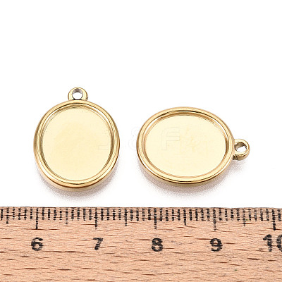 304 Stainless Steel Pendant Cabochon Settings STAS-T067-69G-1