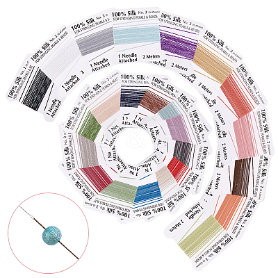 24Pcs 24 Colors Pure Silk Cord OCOR-BBC0001-05-1