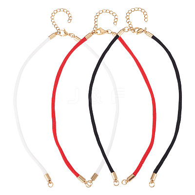 6Pcs 3 Colors 3MM Round Nylon Twisted Cord Necklace Making AJEW-TA00059-1