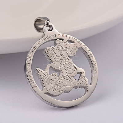 Non-Tarnish 304 Stainless Steel Pendants STAS-M245-10P-1