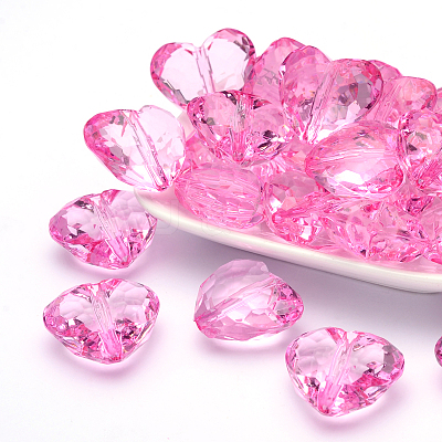 Transparent Acrylic Beads PL318Y-4-1