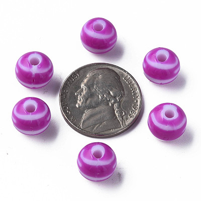 Opaque Striped Acrylic Beads MACR-S373-27D-02-1