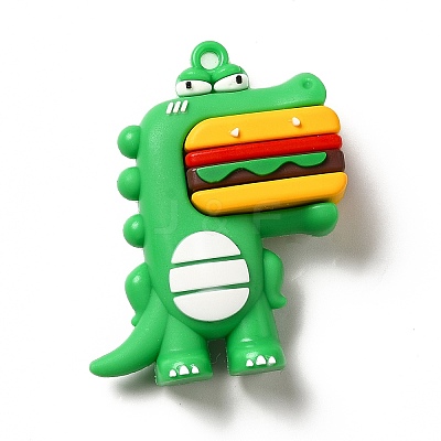 Dinosaur with Hamburger Shape PVC Pendants KY-E012-03A-1