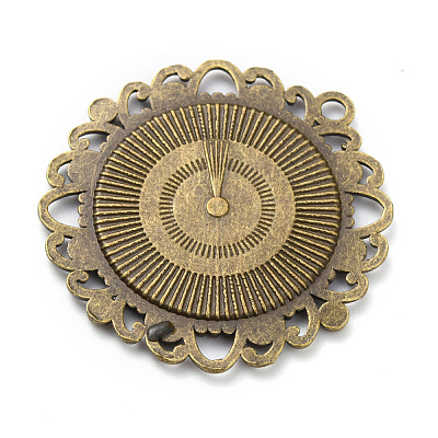 Tibetan Style Alloy Pendant Cabochon Settings PALLOY-P224-03AB-1